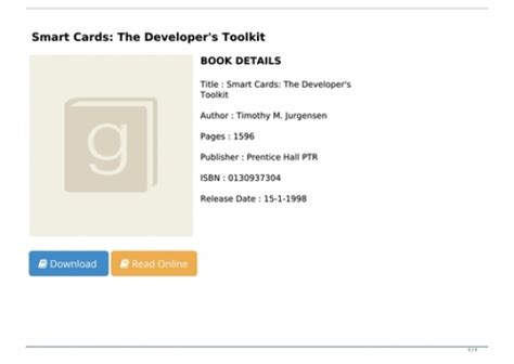 smart cards the developer's toolkit pdf download|The Smart Cards: A Developer's Toolkit .